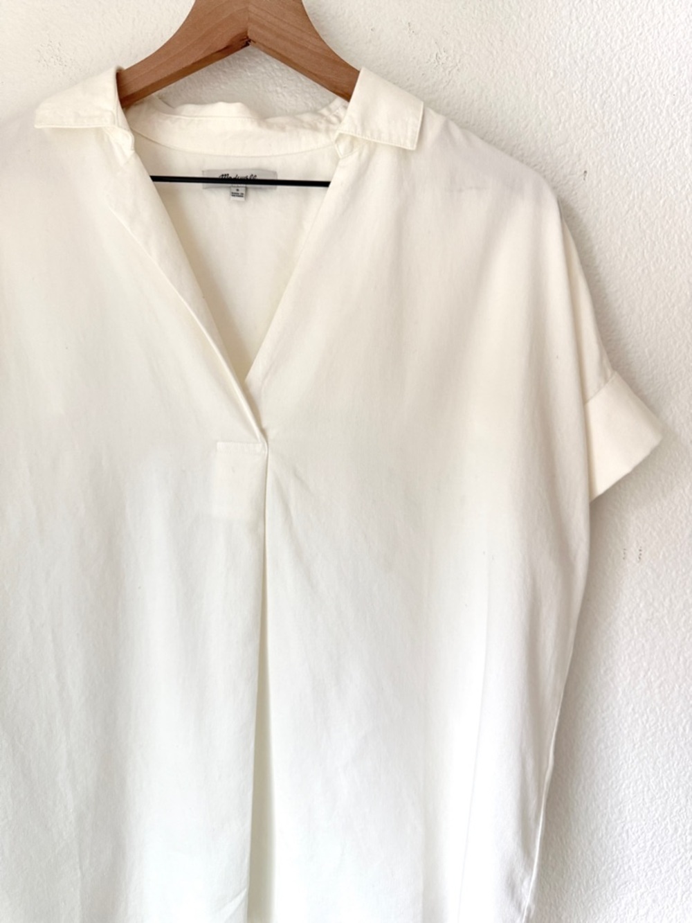 Madewell Courier Button-Back Blouse in pure white - small - like new - Picture 4 of 10